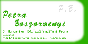 petra boszormenyi business card