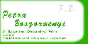 petra boszormenyi business card
